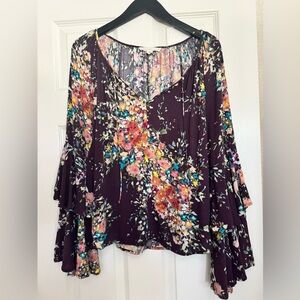 Lovestitch Floral Blouse with Bell Sleeves